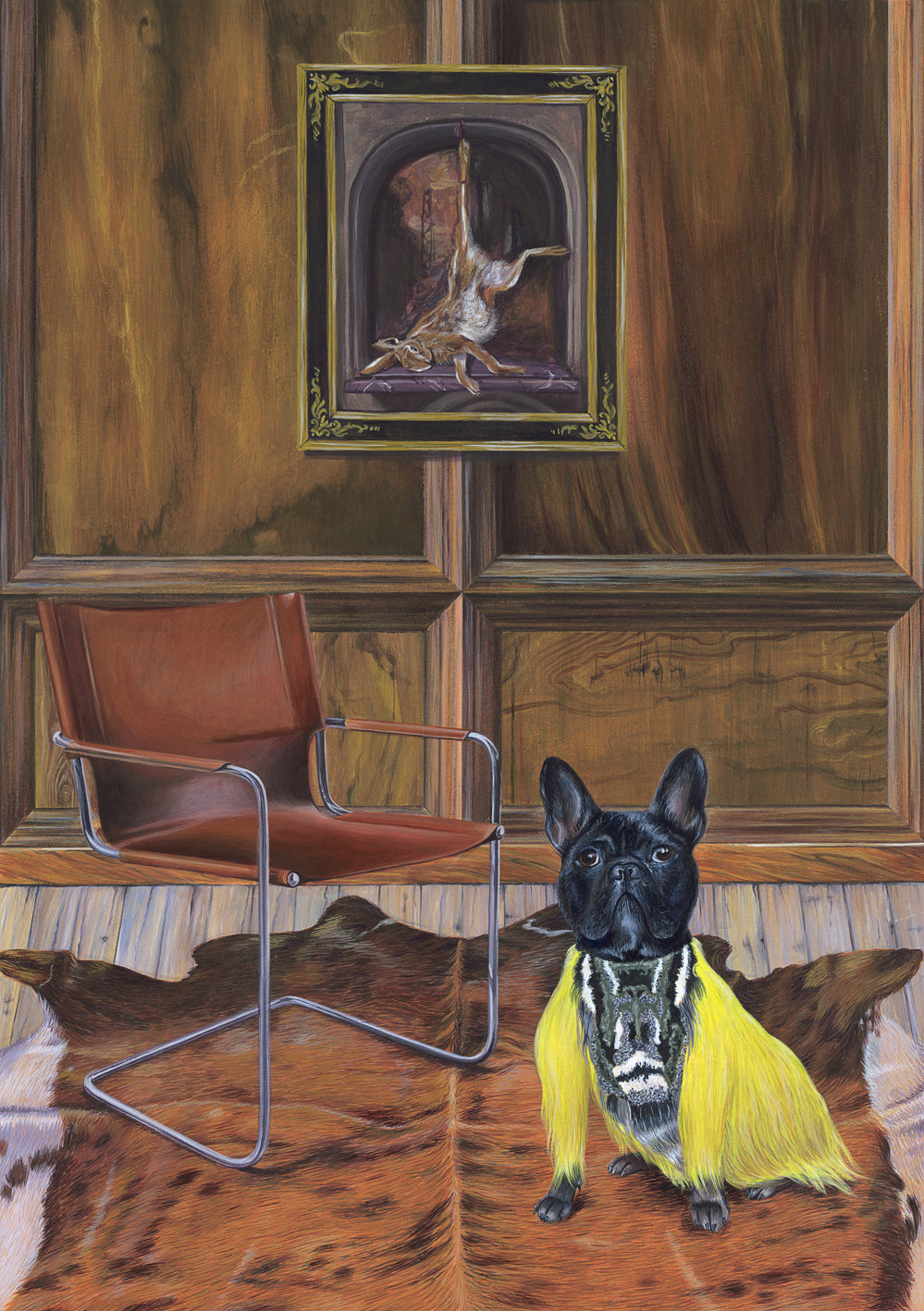 Dog Art Prints and Originals – Fendi Frenchie, French Bulldog - Dressed To Kill by Selina Cassidy