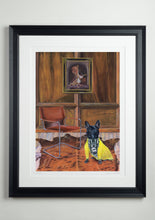 Black deluxe picture frame - Dog Art Prints and Originals – Fendi, French Bulldog – Dressed To Kill by Selina Cassidy