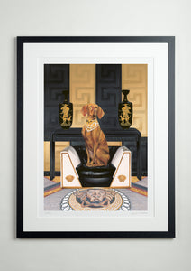 Black modern picture frame - Dog Art Prints and Originals – Versace, Vizsla – Medusa by Selina Cassidy