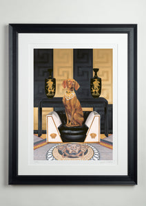 Black deluxe picture frame - Dog Art Prints and Originals – Versace, Vizsla – Medusa by Selina Cassidy