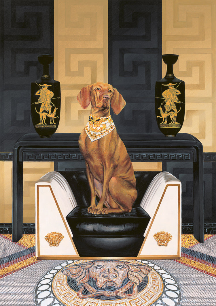 Dog Art Prints and Originals – Versace, Vizsla - Medusa by Selina Cassidy