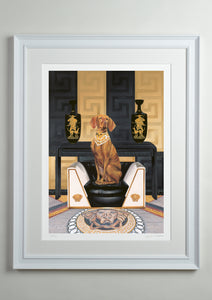 White deluxe picture frame - Dog Art Prints and Originals – Versace, Vizsla – Medusa by Selina Cassidy