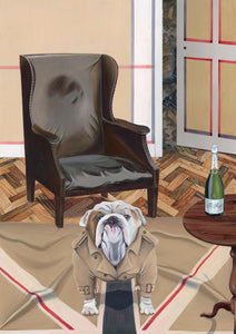 Dog Art Prints and Originals – Burberry, Bulldog - The Finest Hour by Selina Cassidy