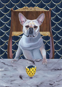 Dog Art Prints and Originals – Faberge, Frenchie, French Bulldog - Diamond From Ruff by Selina Cassidy