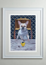 White deluxe picture frame - Dog Art Prints and Originals – Faberge, French Bulldog – Diamond From Ruff by Selina Cassidy