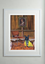 White Modern picture frame - Dog Art Prints and Originals – Fendi, French Bulldog – Dressed To Kill by Selina Cassidy