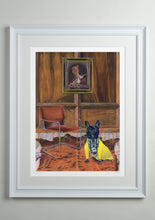 White deluxe picture frame - Dog Art Prints and Originals – Fendi, French Bulldog – Dressed To Kill by Selina Cassidy