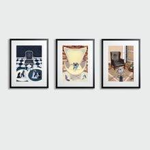 Black Modern Picture Frame - Dog Art Prints and Originals – Shih tzu, Pug, Bulldog Art – Collectors’ Portfolio by Selina Cassidy